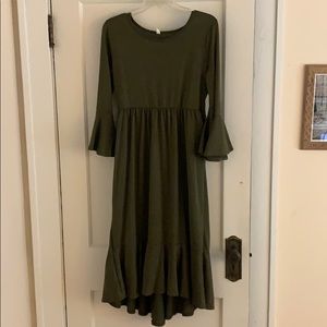 Olive green maternity sweater dress